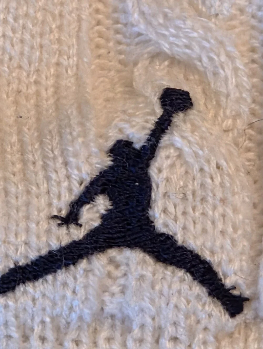 Nike Jordan Jumpman Beanie Cap Cable Knit Cream Unisex