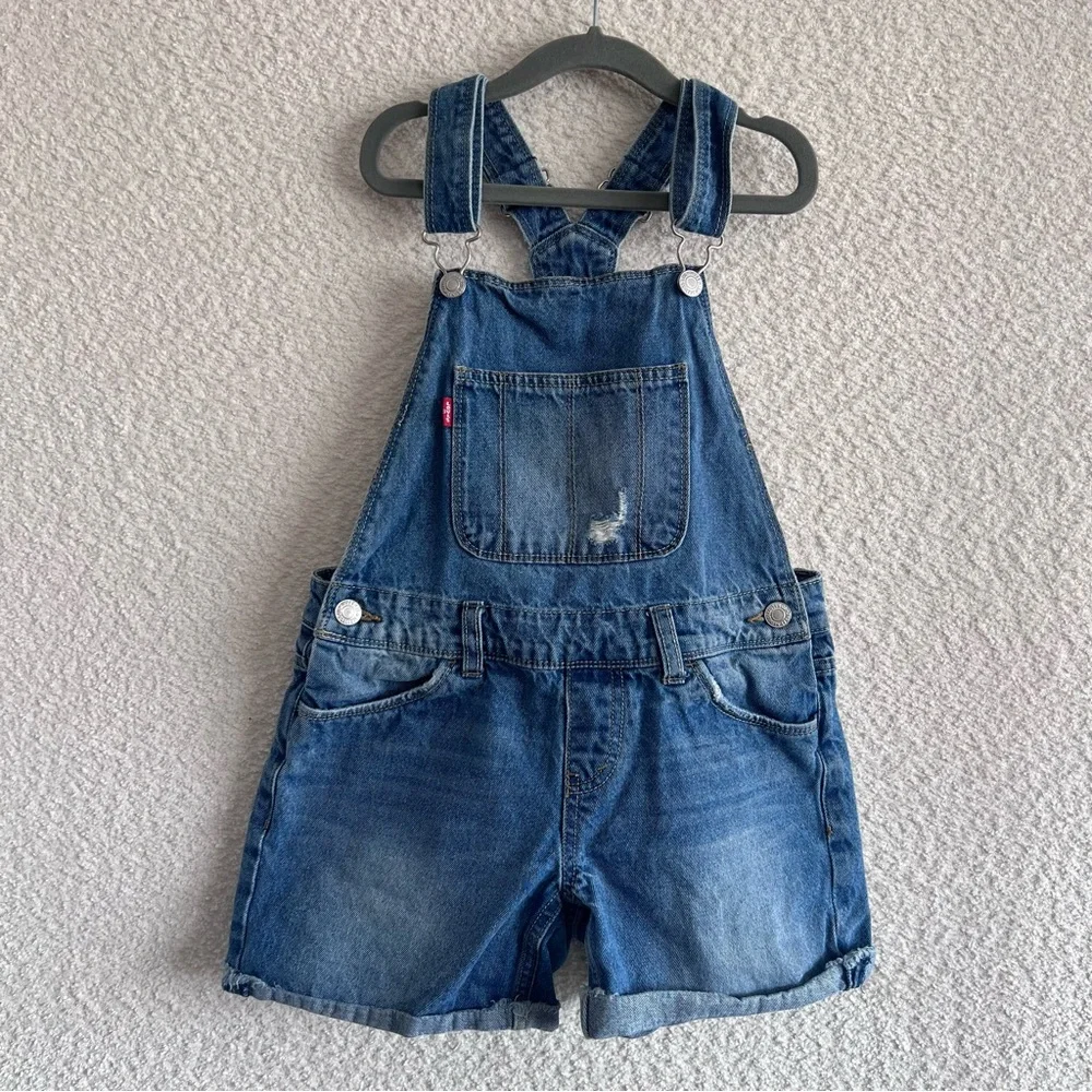 Levi’s‎ Kids Girls Blue Denim Shortalls Overalls 100% Cotton Size 10 Regular