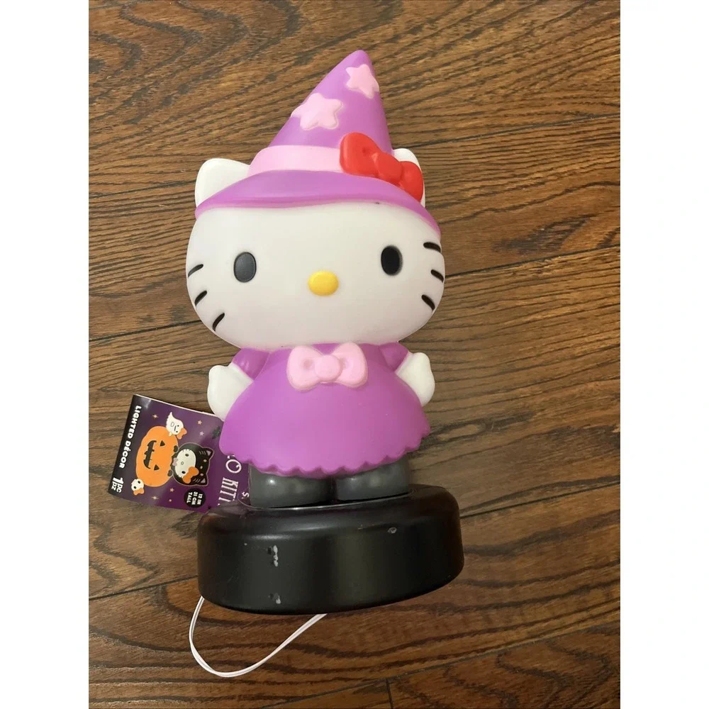 NEW Hello Kitty Halloween 12in Purple Witch Battery Lighted 3D Blow Mold Figure