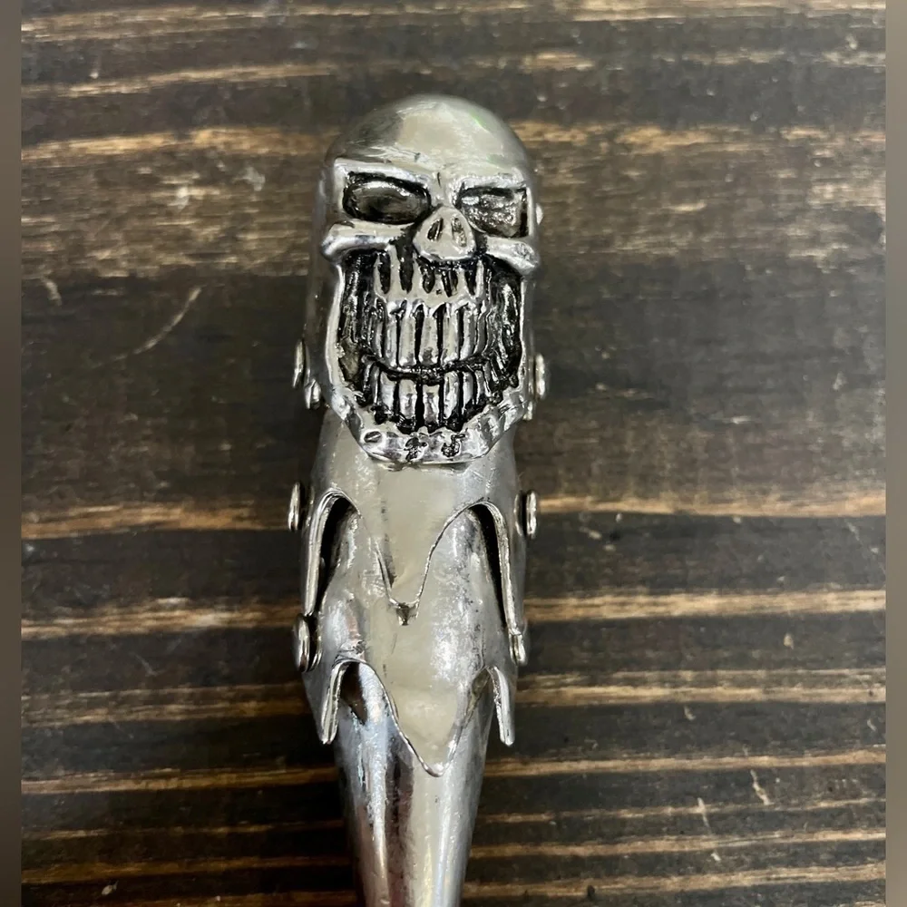 Chrome Armor Full Finger Claw Ring Punk Goth Metal Halloween - Joker