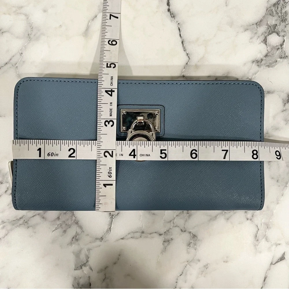 Michael Kors Jet Set Travel Tote Surf Blue Matching Hamilton Wallet
