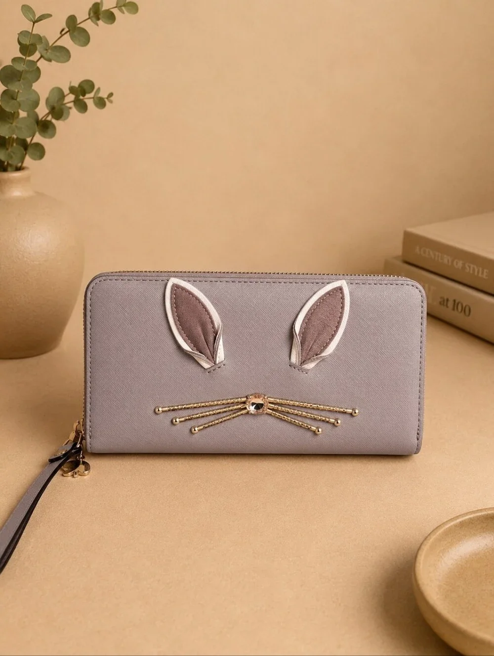 Kate Spade Make Magic Rabbit Lacey Bunny Zip Around Wallet EUC