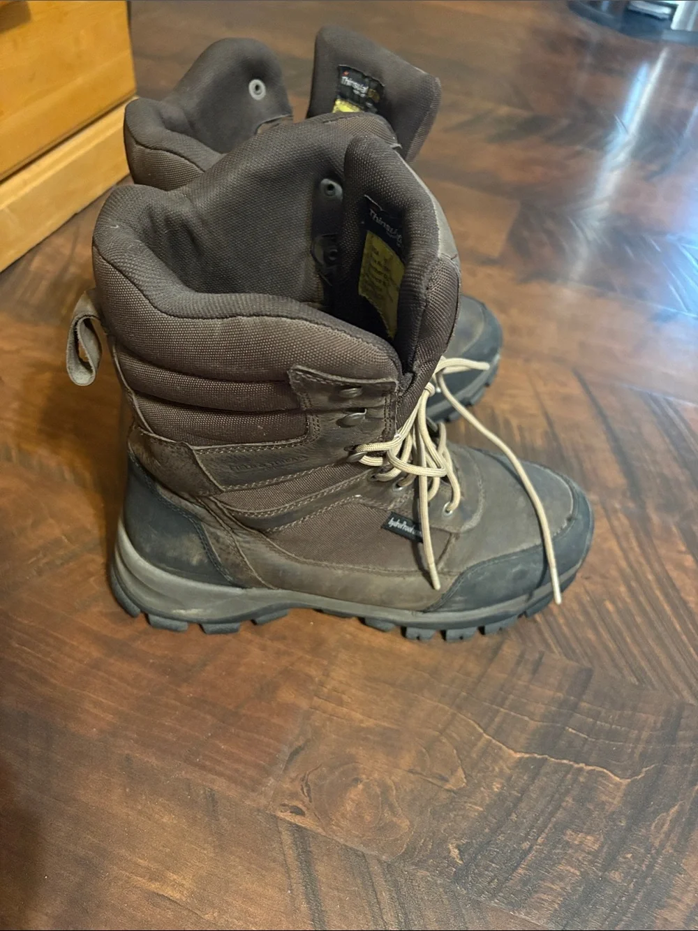 3M Thinsulate Men's Brown Lace-Up Insulated Hiking Boots