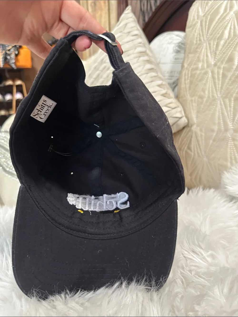 Black Baseball Cap with Yellow Embroidery