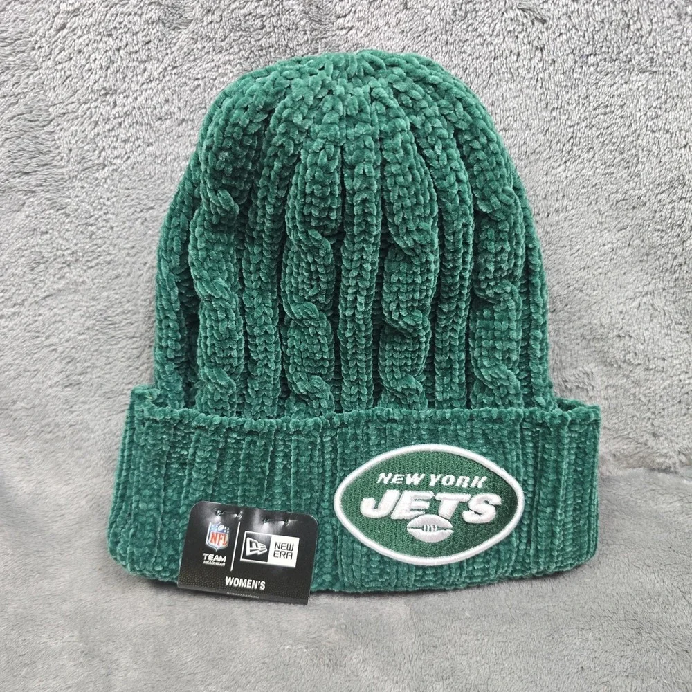 New Era New York Jets Knit Beanie Hat Womens Green/White NFL NWT Football