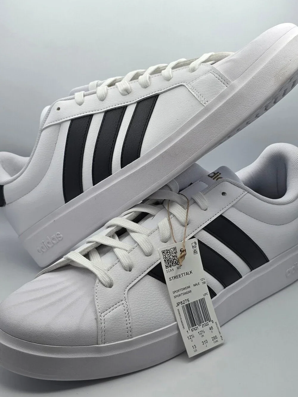 adidas Streetalk White Sneakers with Black Stripes