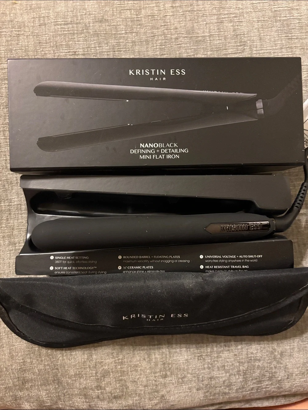 Kristin Ess NanoBlack Mini Flat Iron - Black