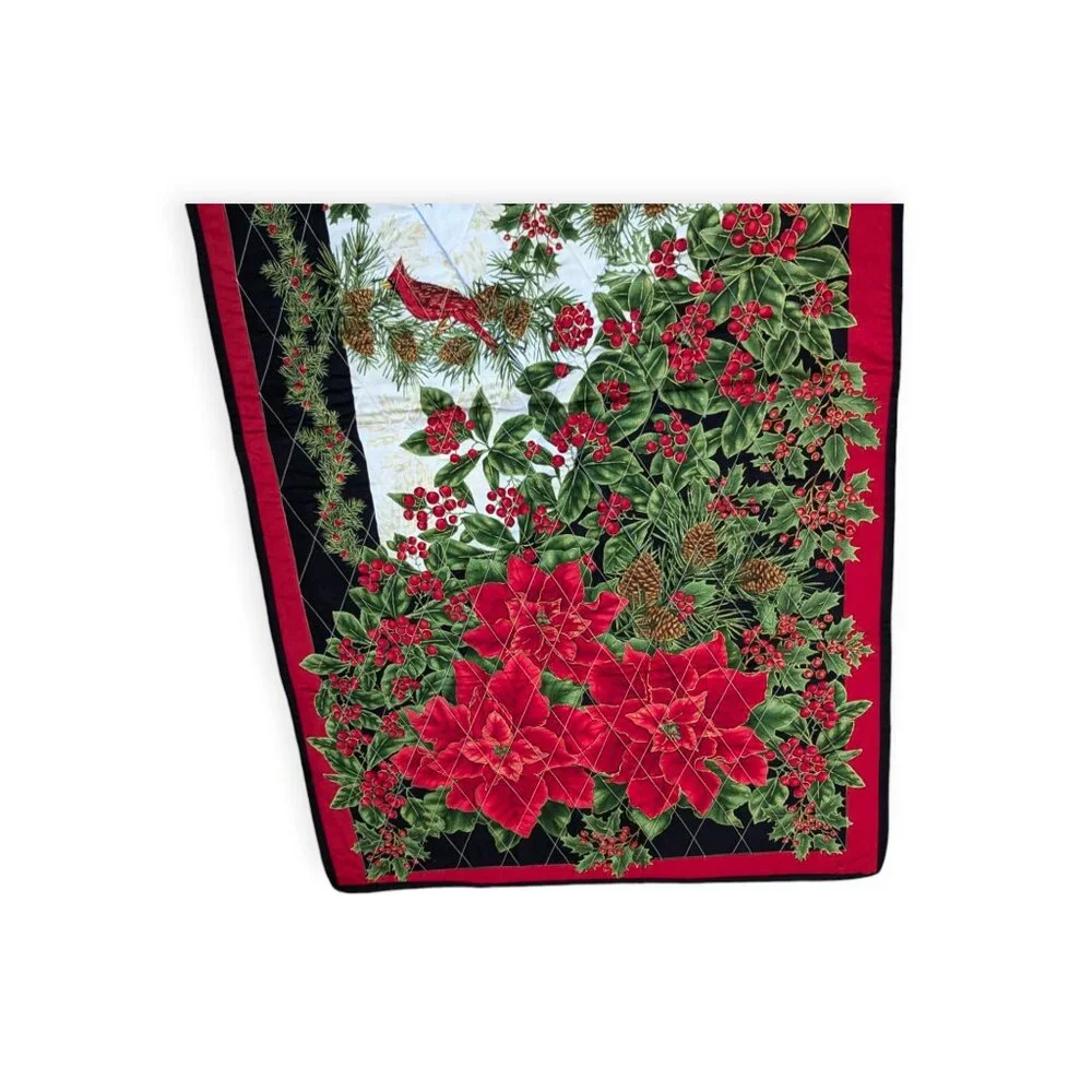 Handmade Timeless Treasures Nature's Holiday Quilted Wall Hanging 41.5
