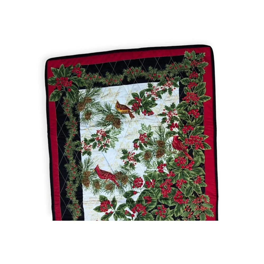 Handmade Timeless Treasures Nature's Holiday Quilted Wall Hanging 41.5