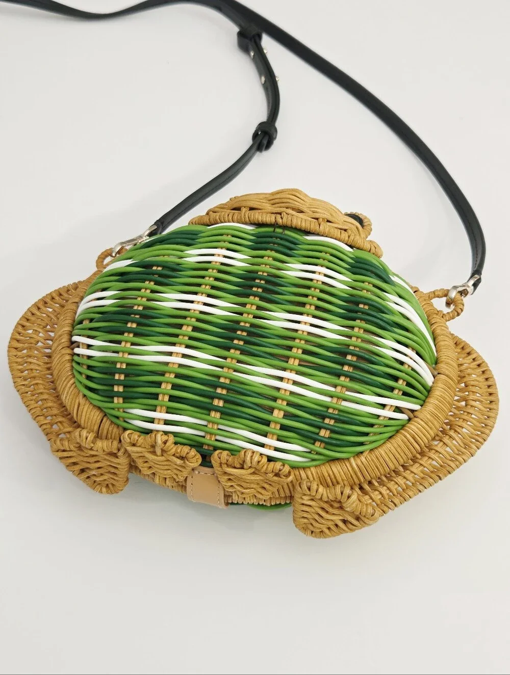 NEW KATE SPADE HOPPKINS WICKER FROG BAG
