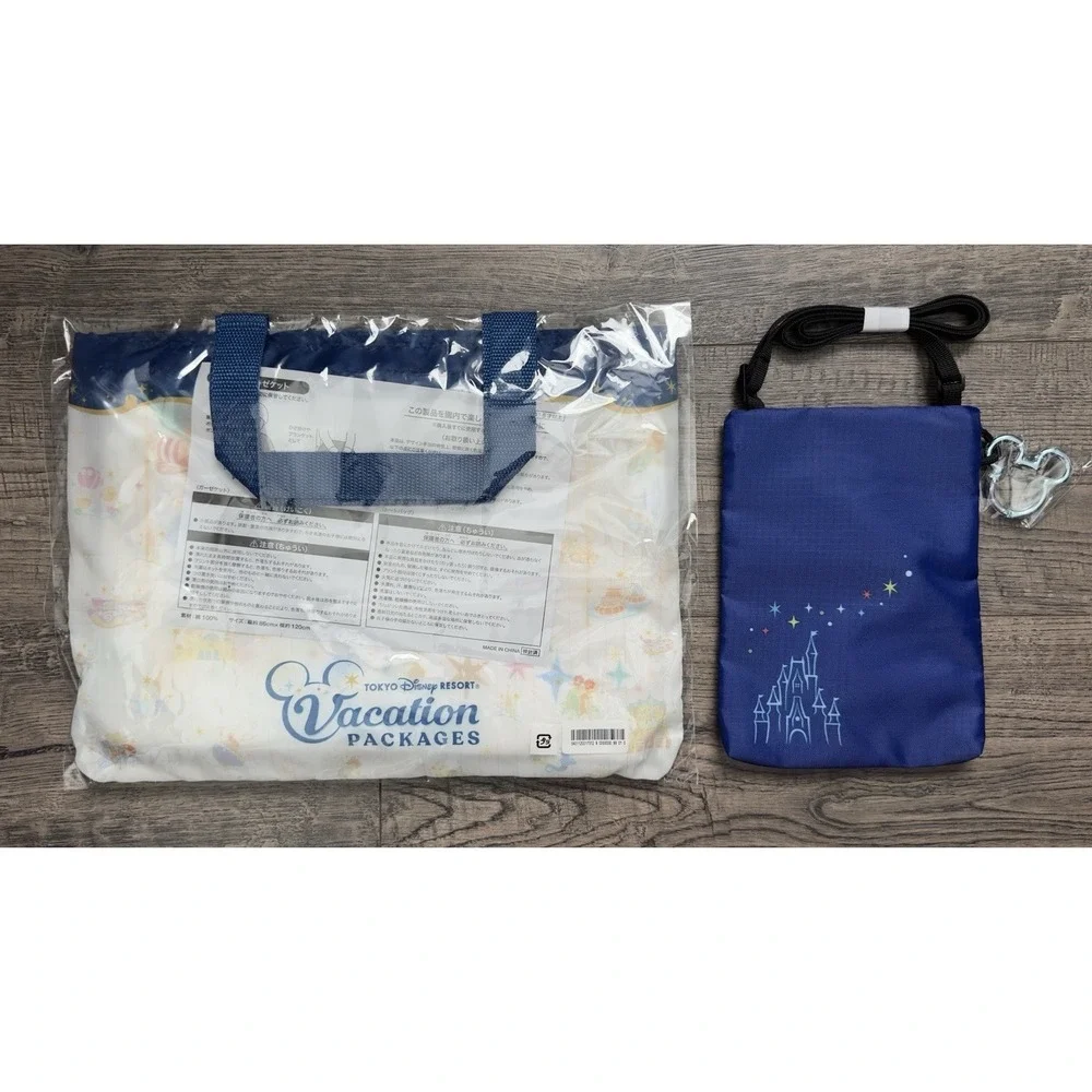 Tokyo Disney Resort Vacation Package Multi Gauze Blanket & Shoulder Bag Htf
