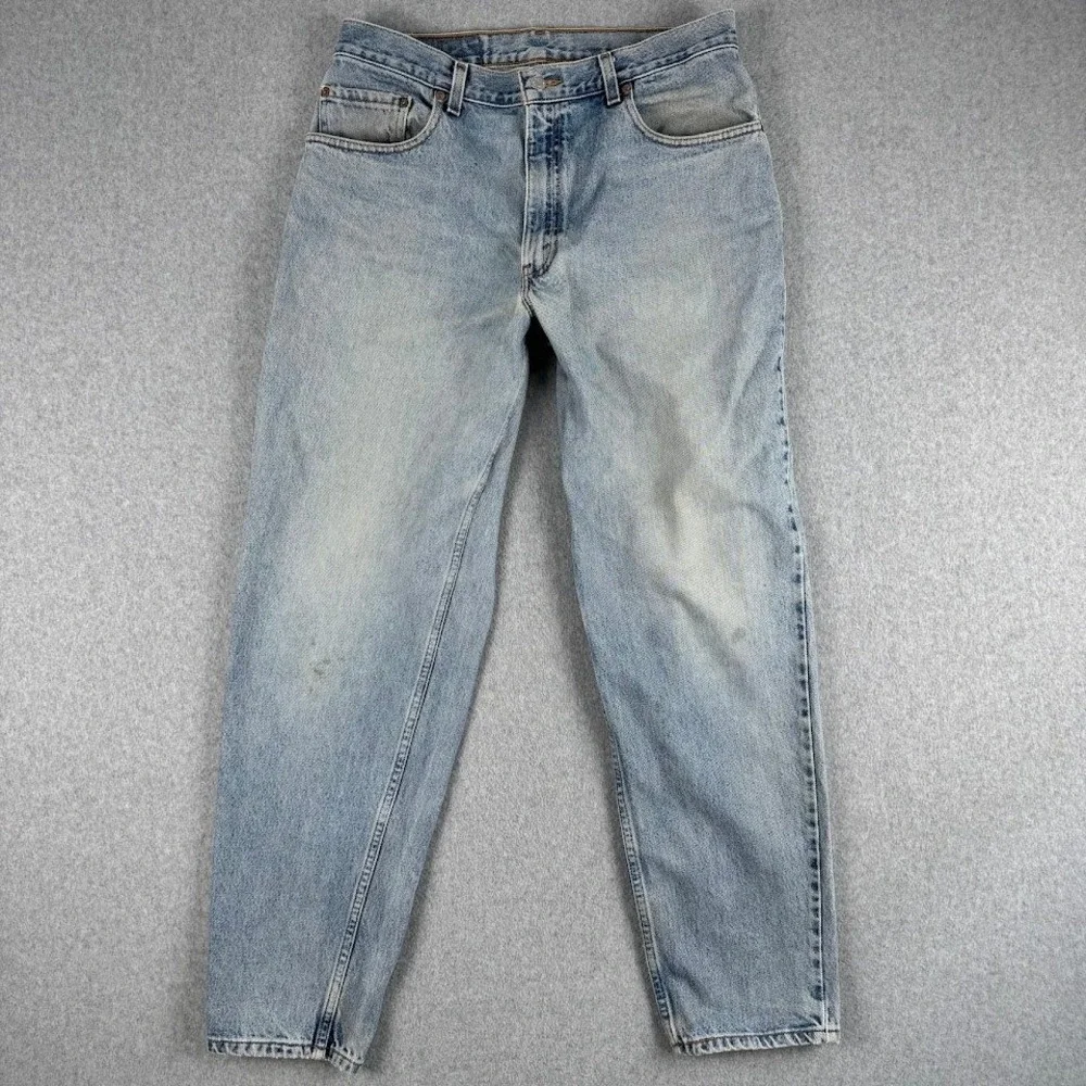 Vintage Levis 560 Jeans Mens 34x32 Light Wash Loose Fit Tapper Leg‎ Distressed