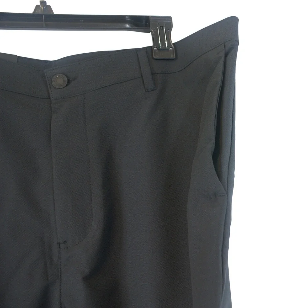 Banana Republic Mens Flat Front Pants Black Zip‎ Pockets 38x29