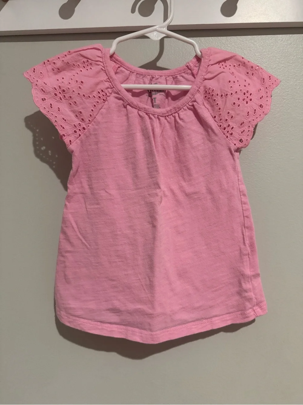 2T OshKosh B'gosh Pink Eyelet Flutter Sleeve Tee