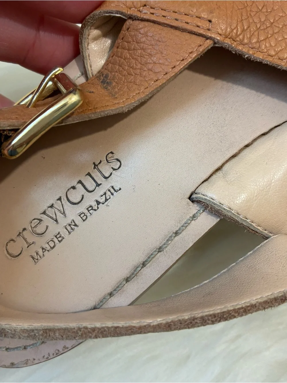 Crewcuts tan leather