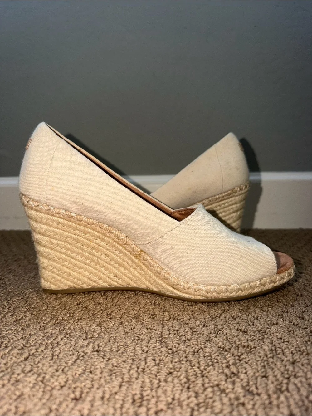 Toms cream canvas