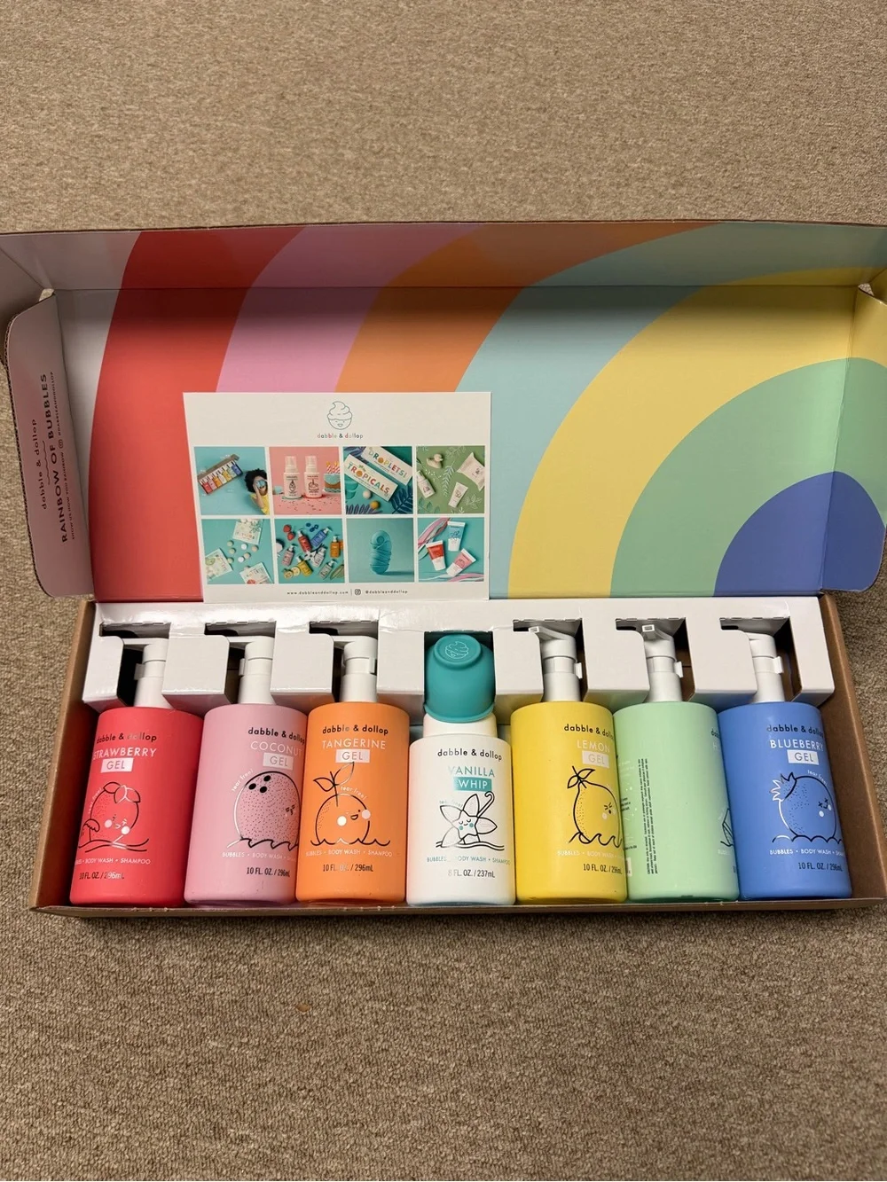 BRAND NEW! Dabble & Dollop Rainbow Gel Hand Soap Set