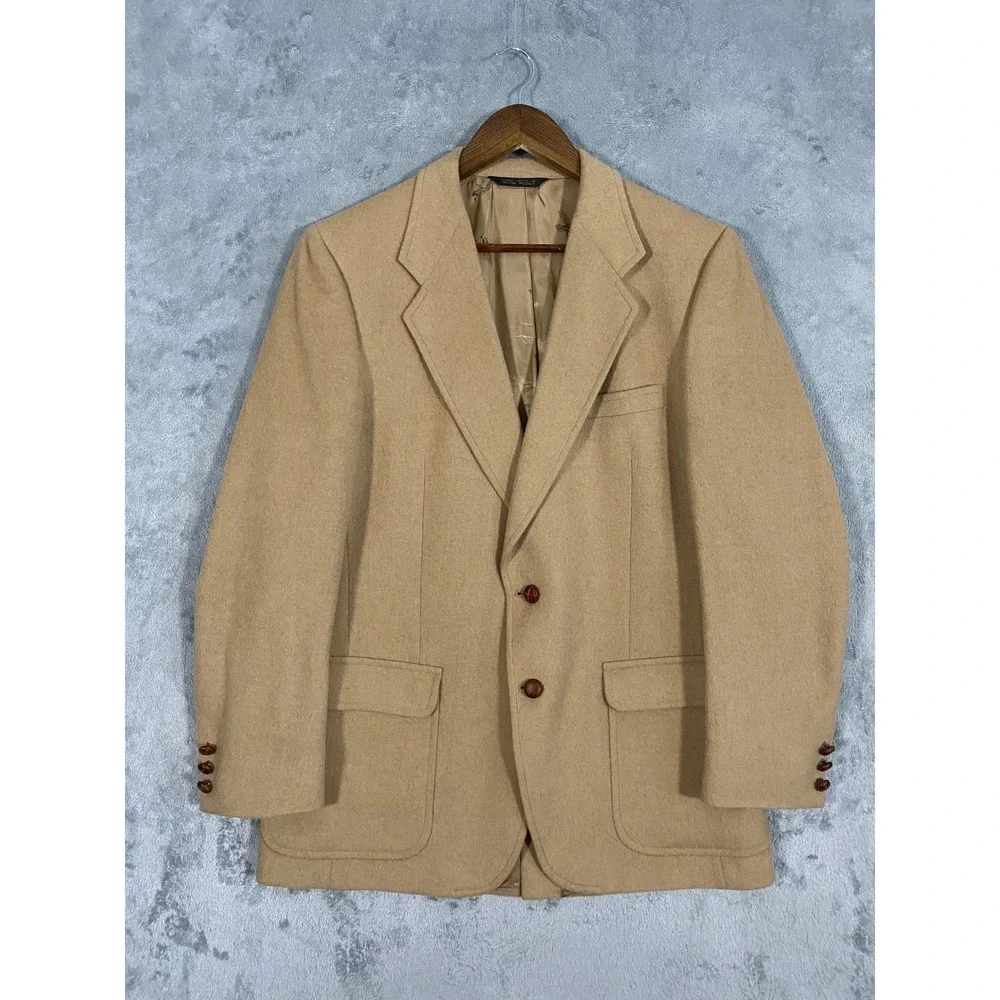 Oak Hall Sport Coat Mens 42R Tan 100% Camel Hair Bradford Gold‎ Label Blazer USA