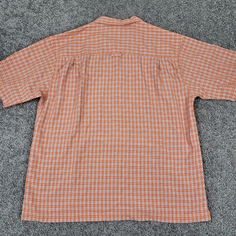 The North Face Shirt Mens XL Orange Plaid Excellent Short Sleeve ANM1 Tactical