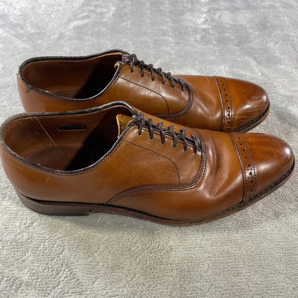 Allen‎ Edmonds Fifth Avenue Oxford Dress Shoes Mens 8.5  Brown Leather Cap Toe