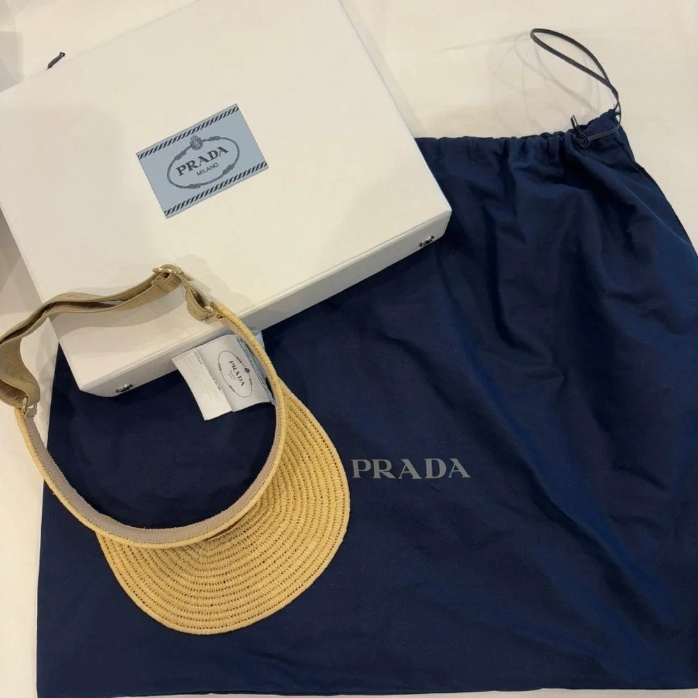 Prada straw visor