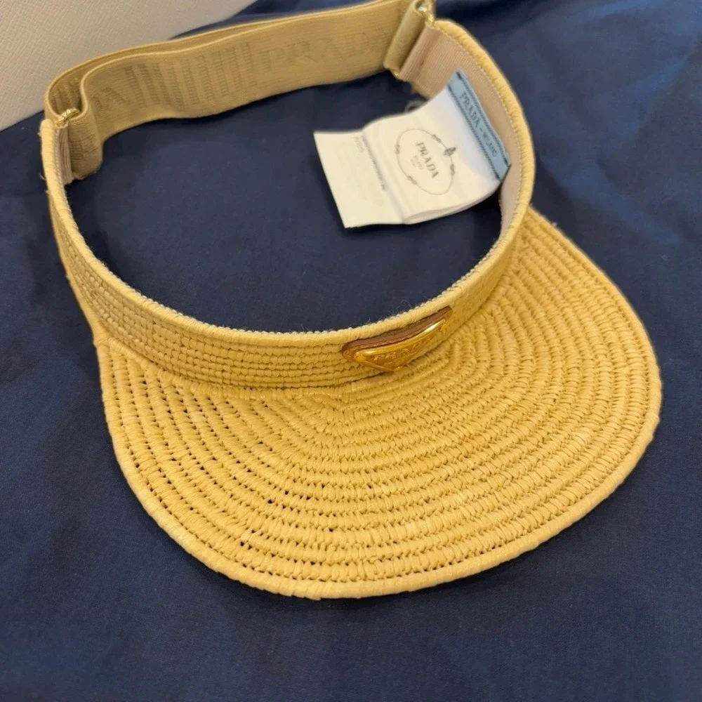 Prada straw visor