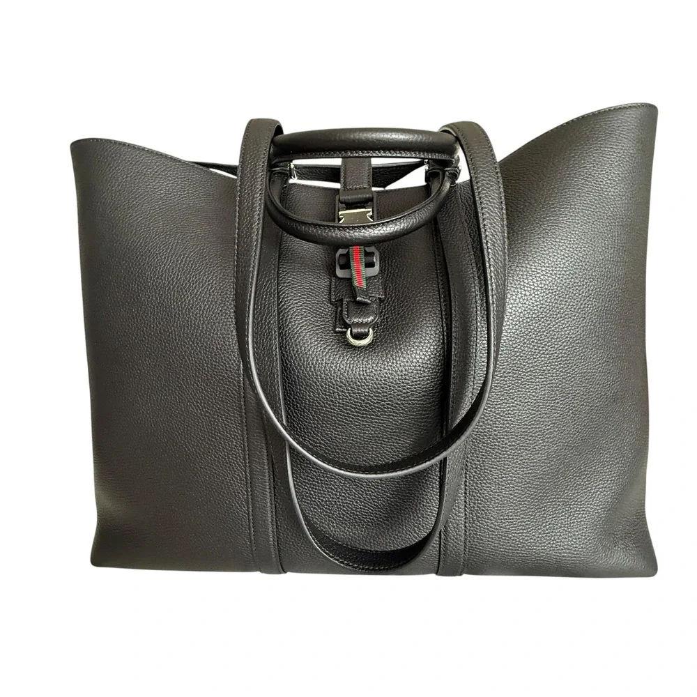 Gucci 816753 Black Leather Maxi Tote Bag web detail NWT
