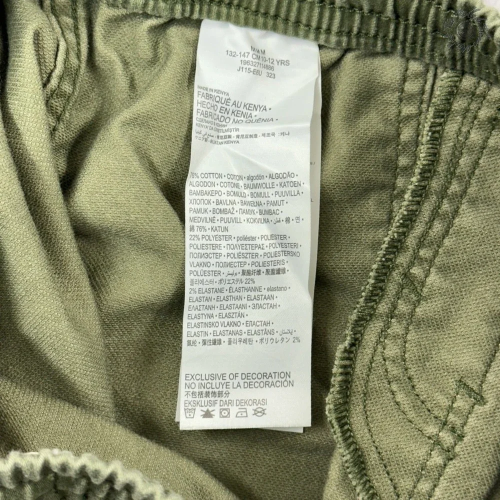 NWT Levi's Dobby Cargo Jogger Pants Boys Medium Olive Green Stretch MSRP‎ $48.00