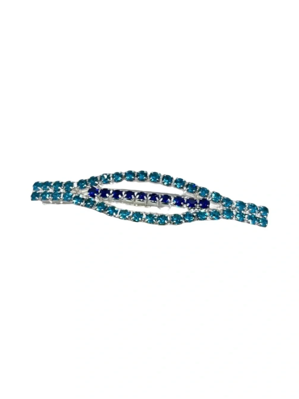 Blue Rhinestone Wave Barrette 3.0”FINAL PRICE DROP