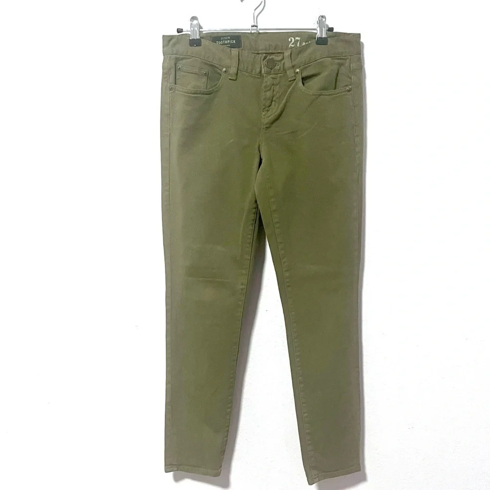 J. Crew Green toothpick Skinny Jeans with‎ Tapered Fit