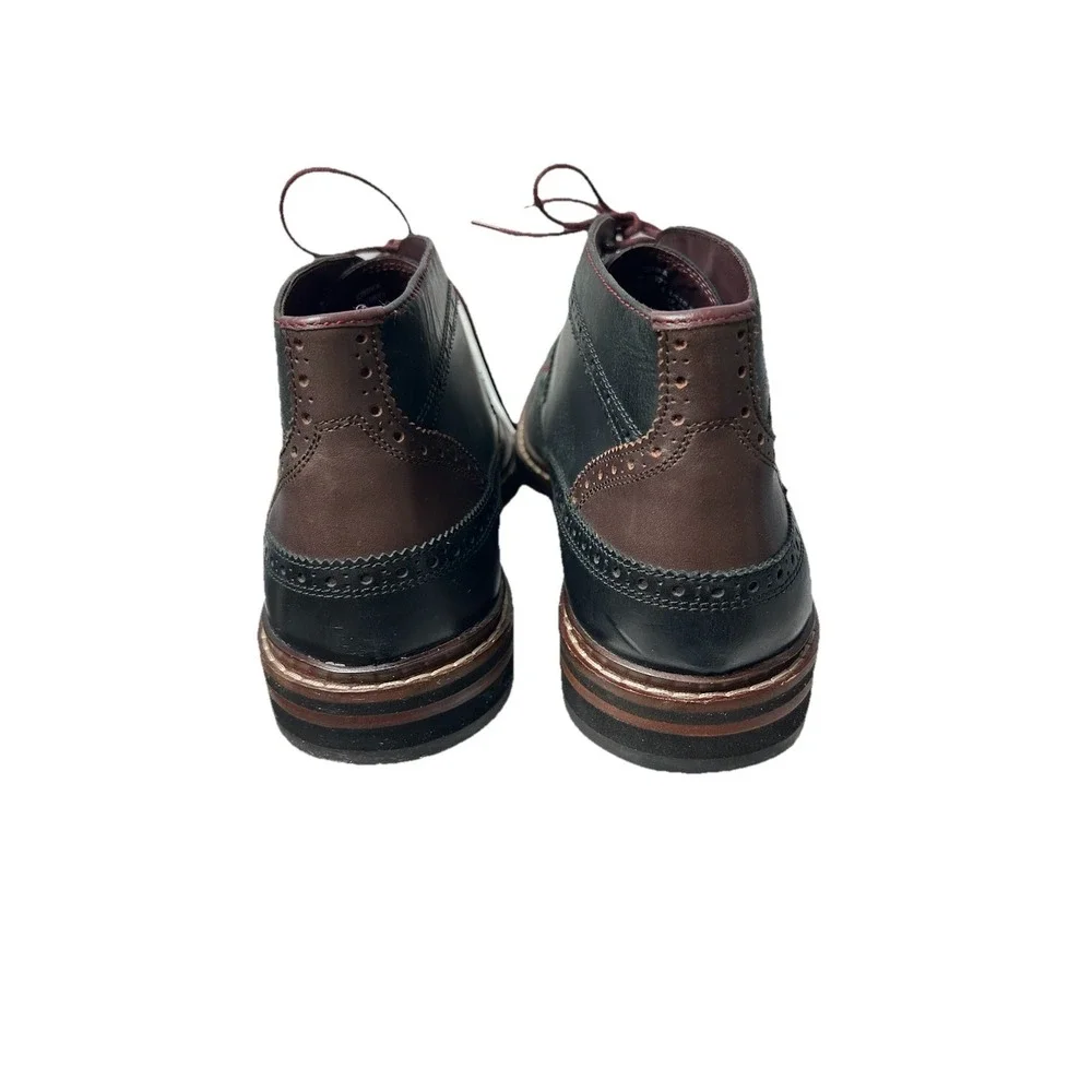 Ted Baker Cinika Wingtip Chukka Boots Men's 10.5 Navy Black Leather‎ Brogue