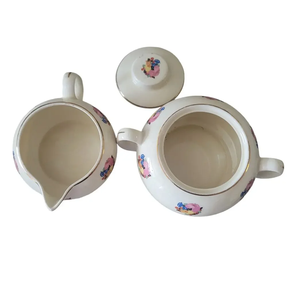 Vintage 30s Country Gentleman by Cavitt Shaw WS‎ George Sugar Bowl and Creamer