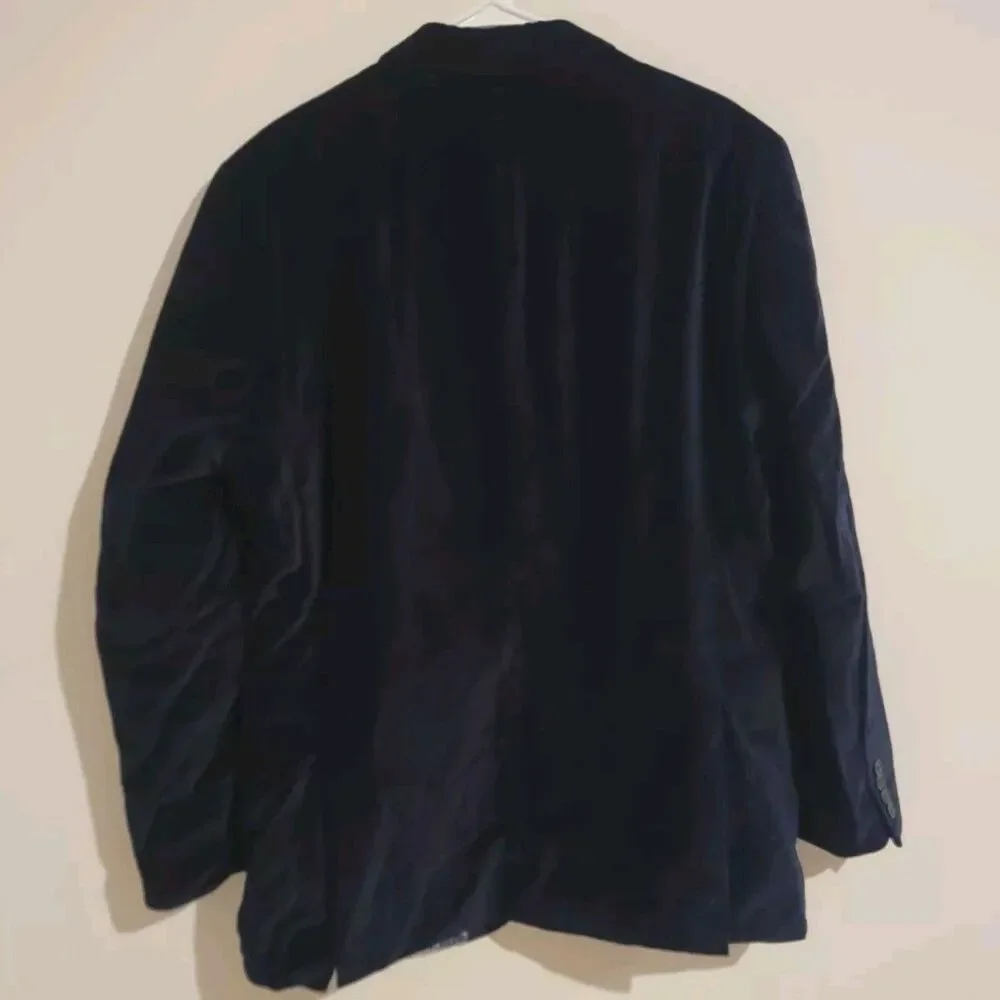 Madison Modern Fit Mens Size 44L Blue Velour Velvet Blazer Formal Prom Vamp‎