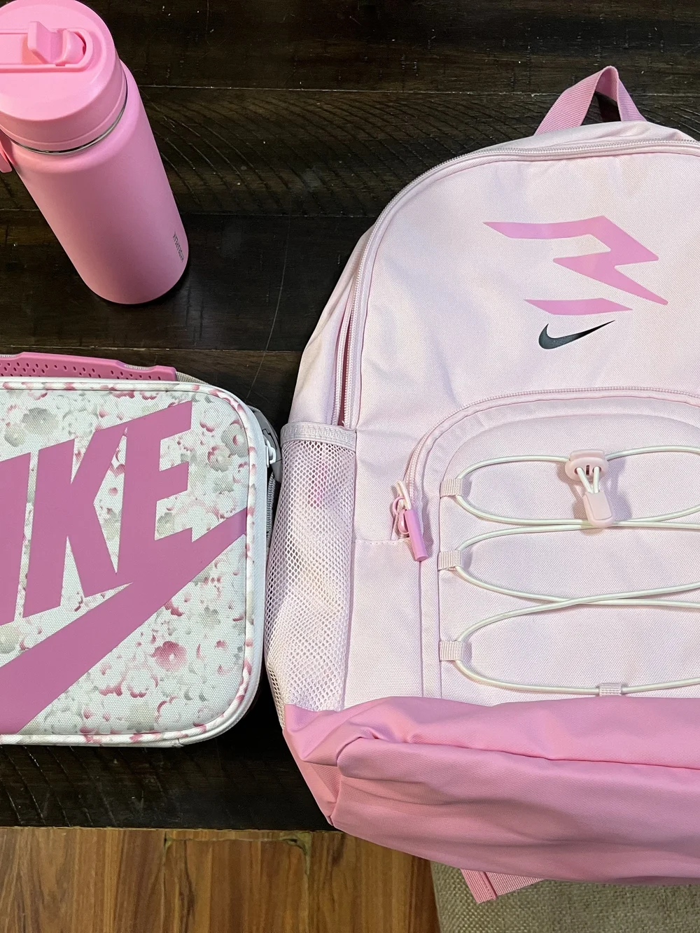 Nike Pink Kids Backpack and Matching Lunchbox Set