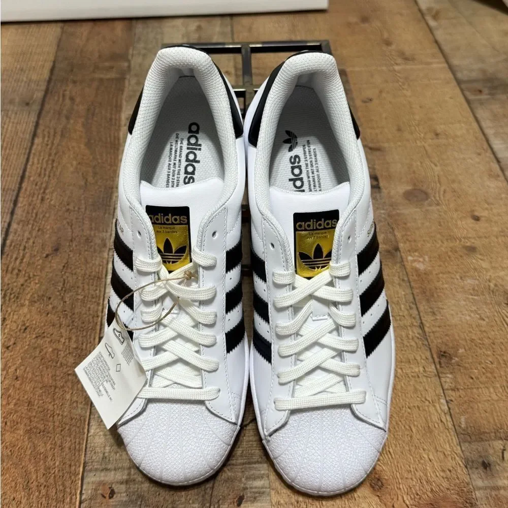 ADIDAS SUPERSTAR ADV SHOES W GOLD TREFOIL LOGO NWT