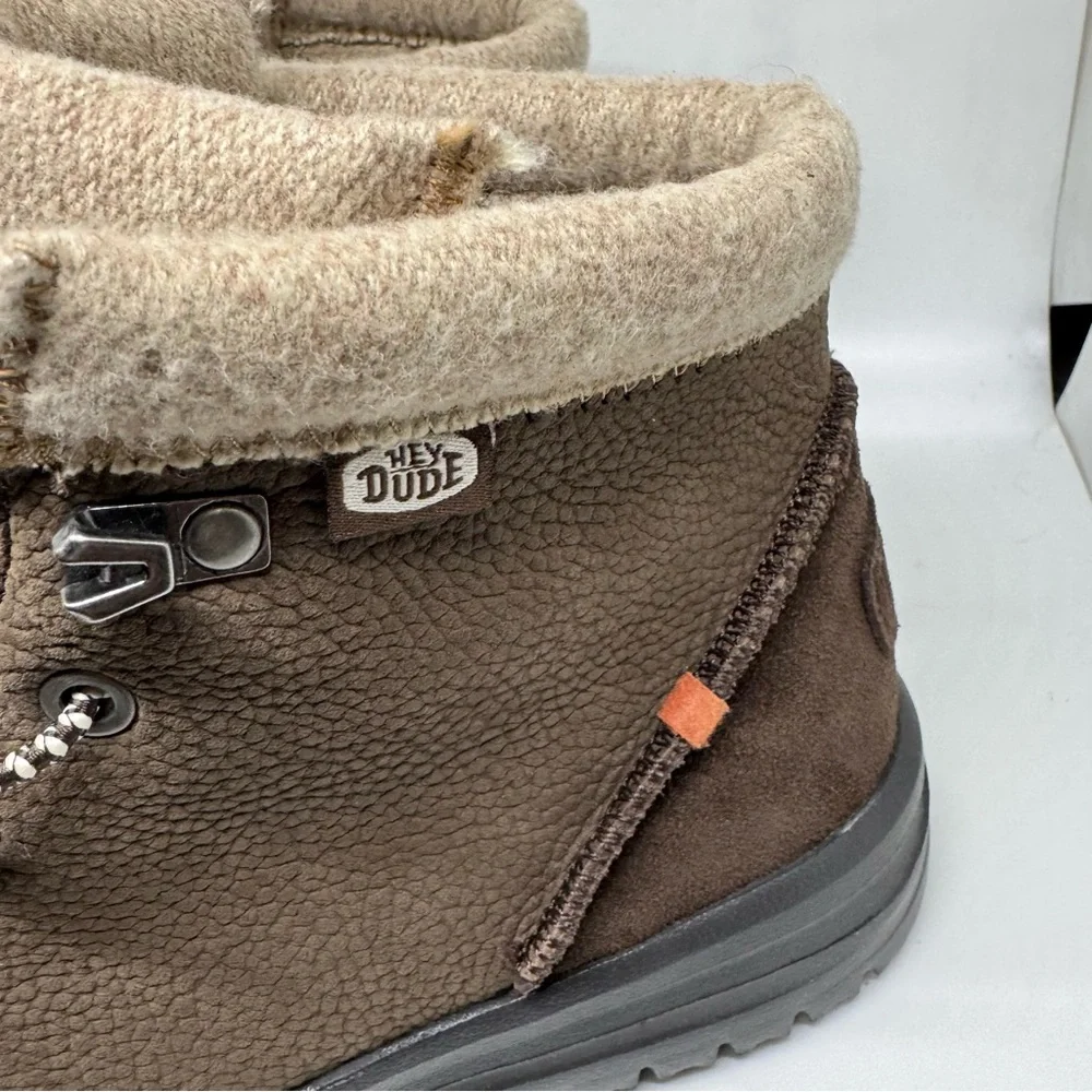Hey Dude Mens Leather Bradley Boots Brown Color Size 8