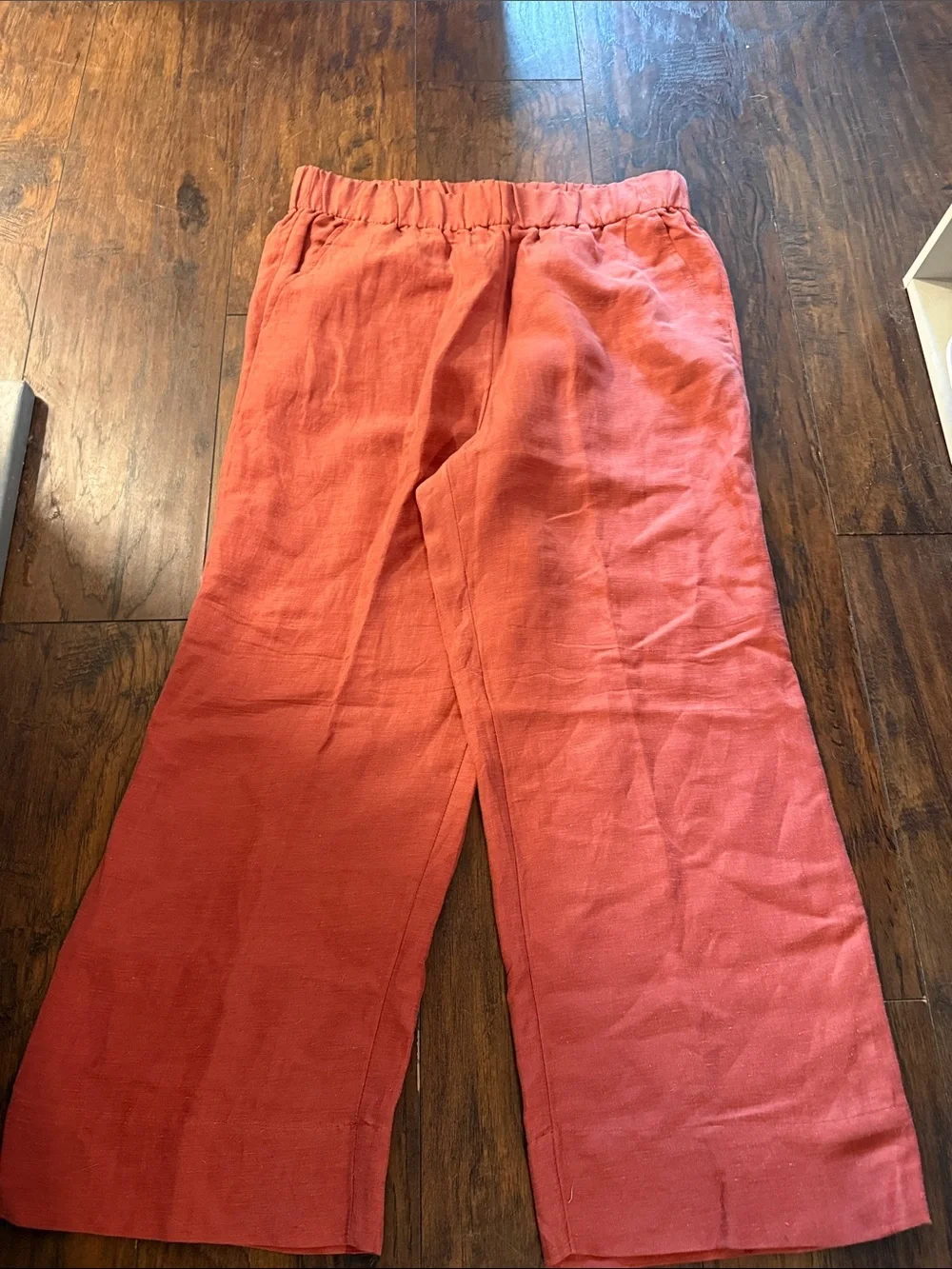 NWT J Crew Astrid Corsl Colored Elastic Waist Linen-Cupro Ankle Pants Large