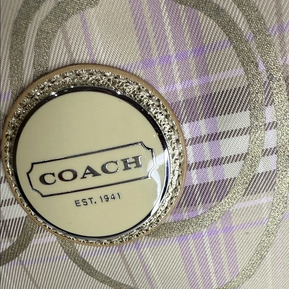 Coach Plaid Beige and Lavender Crossbody Bag