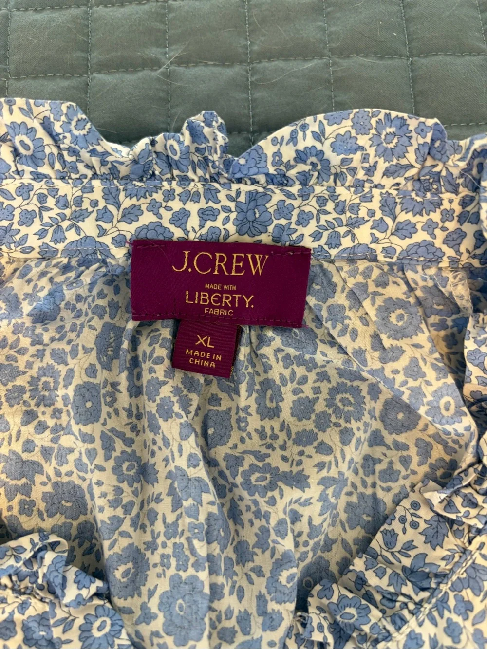 Blue Floral J. Crew Button-Front Dress