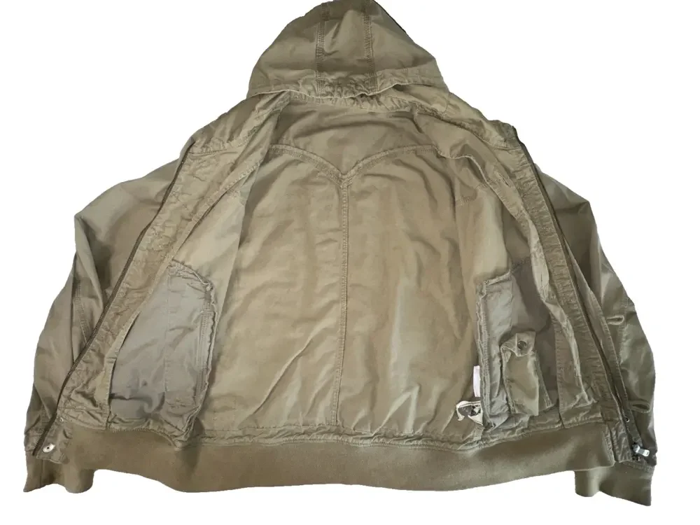 HTF Levi’s Commuter Jacket Hidden Pockets Nylon‎ Hood Khaki (see Measurements)