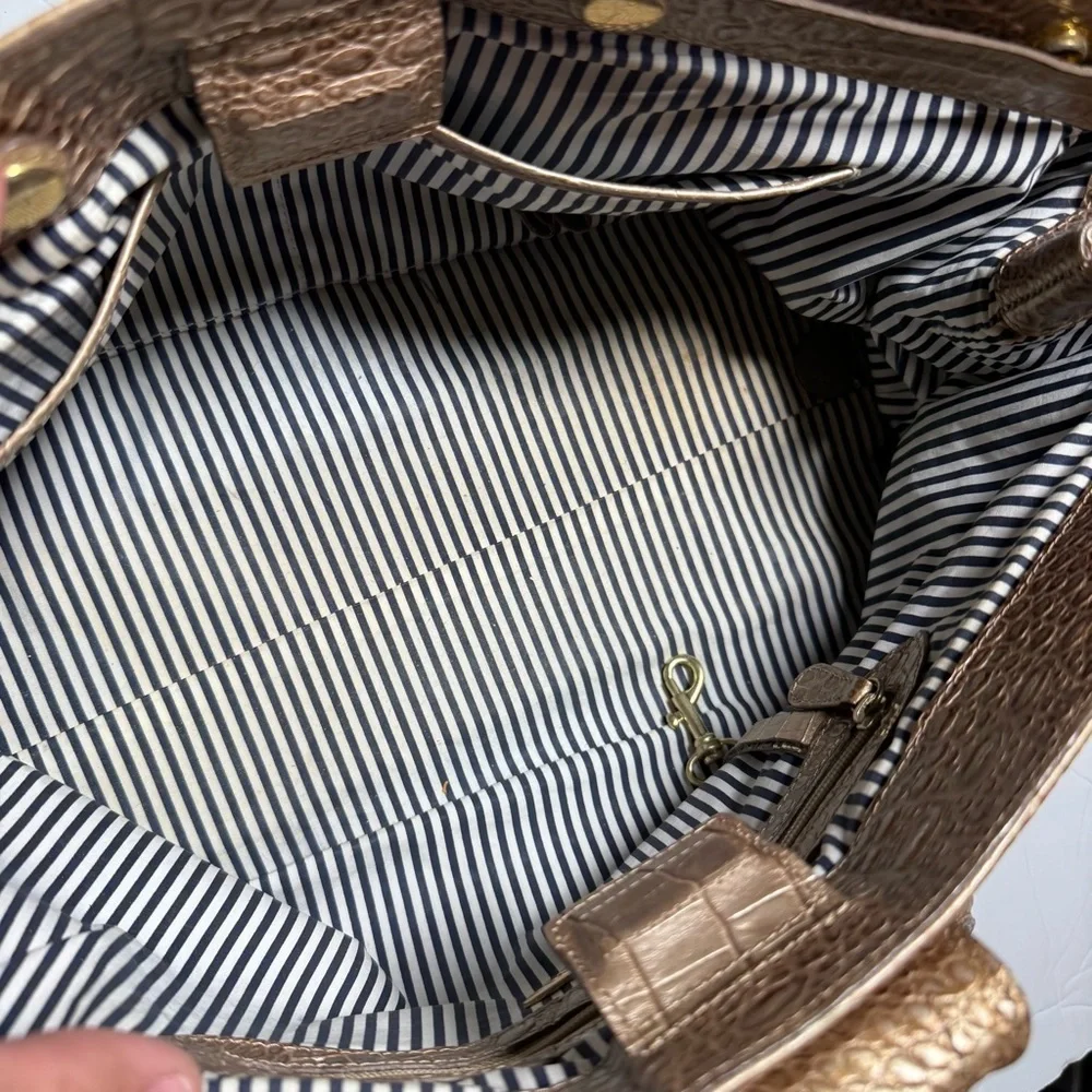 Brahmin straw satchel