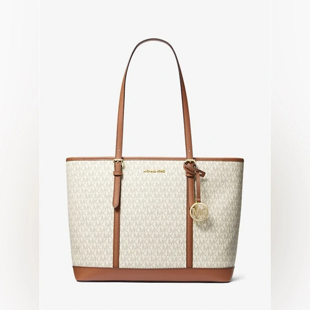 Michael Kors Jet Set Travel Large Logo Tote Bag - Vanilla NWT