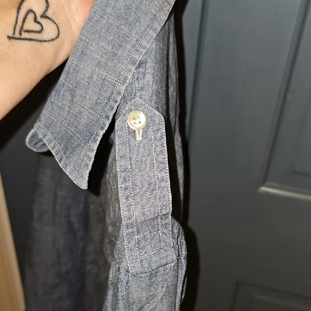 Banana Republic Blue Denim Shirt Mens Large Button Down Causal Dress Modern
