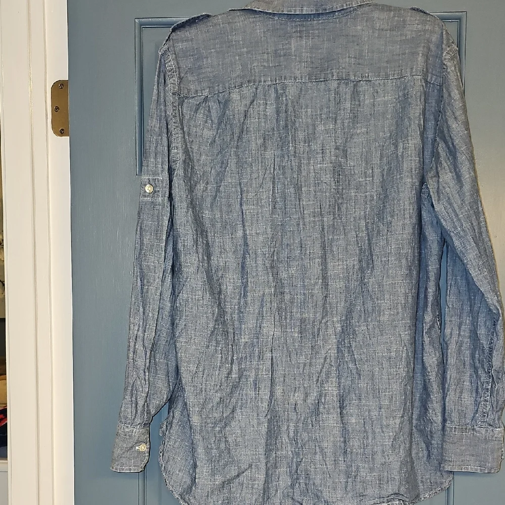 Banana Republic Blue Denim Shirt Mens Large Button Down Causal Dress Modern