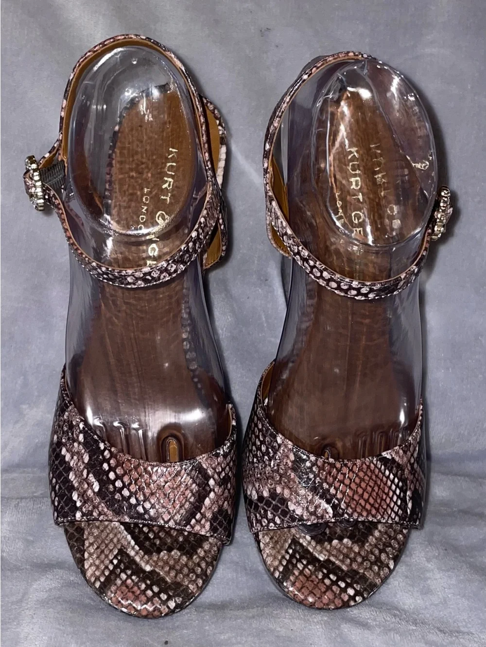 Kurt Geiger London Women Size 41 / US 10 Snake Platform Wedge Sandals Rhinestone