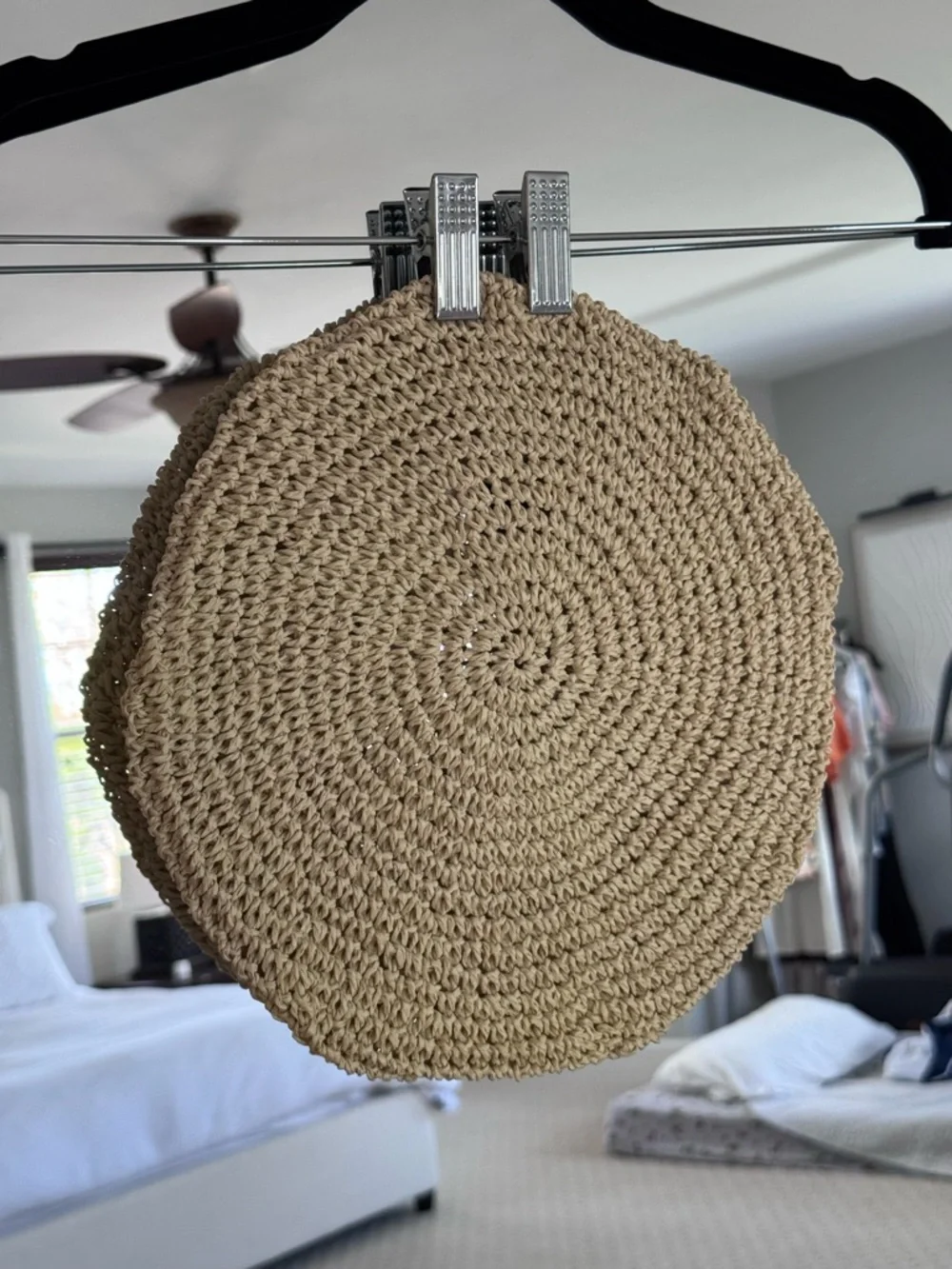 ***NWT*** NEVER WORN Anthropology WYETH Round Crochet Straw fedora - Beige