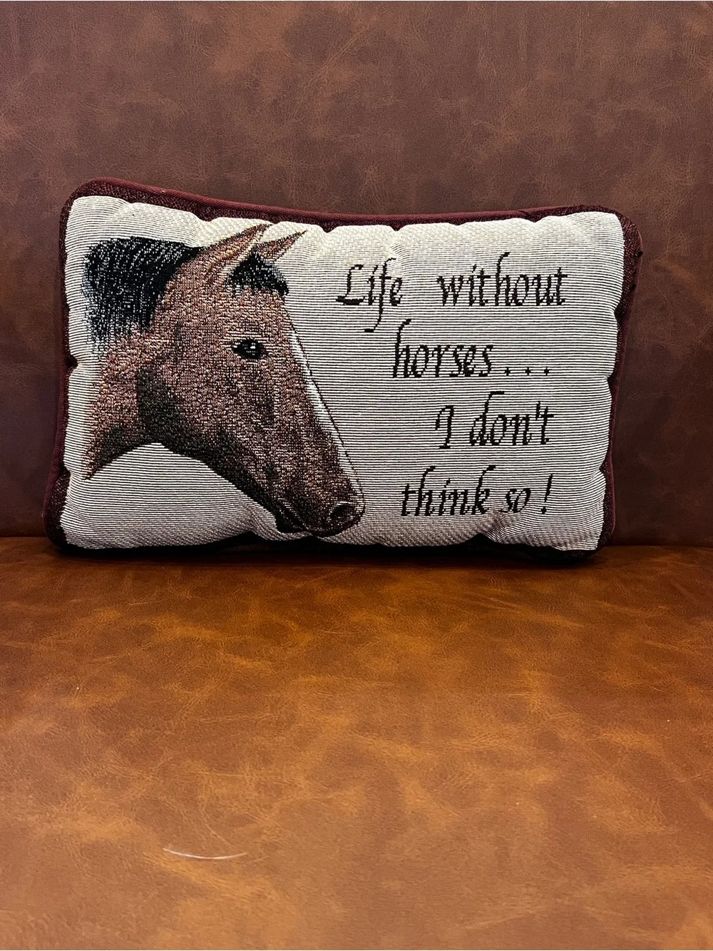 Horse Tapestry Throw Pillow 11x7