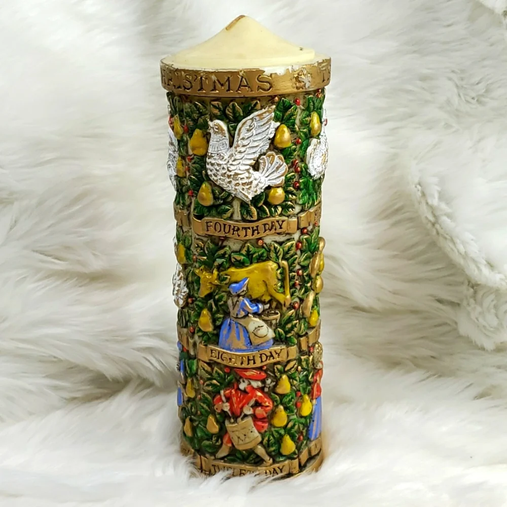 Vintage Lenox Pillar Candle 12 days of Christmas New