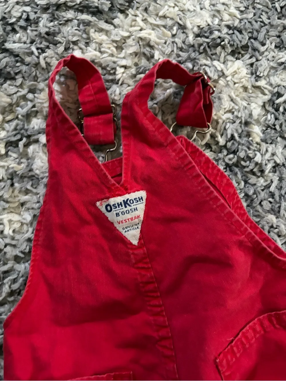Osh Kosh B’Gosh Vintage Red Overalls Sz 24 months