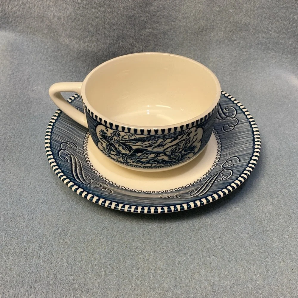 Currier & Ives blue currier